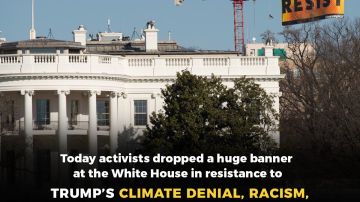 Activistas de Greenpeace llaman a resistir las órdenes ejecutivas de Trump.