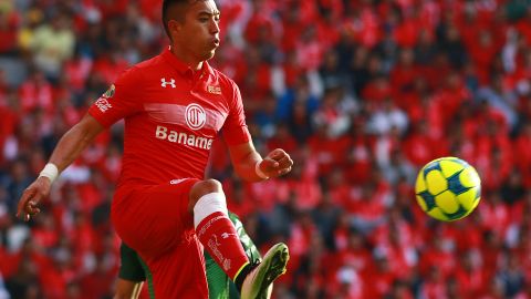 Fernando Uribe, durante el partido de la jornada 2 ante el América.