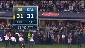 Con tres segundos en el reloj, los Packers hicieron efectivo un gol de campo que les ido la victoria.