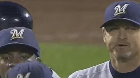 El gran Trevor Hoffman el día de su último salvamento.