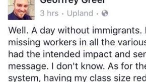 Quienes faltaron a la escuela por el Día sin Inmigrantes solo querían hacer el vago y emborracharse, afirma un docente en Facebook.