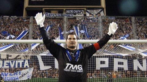 Así lucía Chilavert en su partido de despedida con Vélez en 2004.