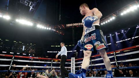 Canelo tras noquear a Liam Smith en su última pelea.