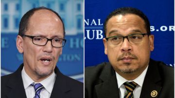Tom Pérez (Izq.) y Keith Ellison, nuevos líderes demócratas.