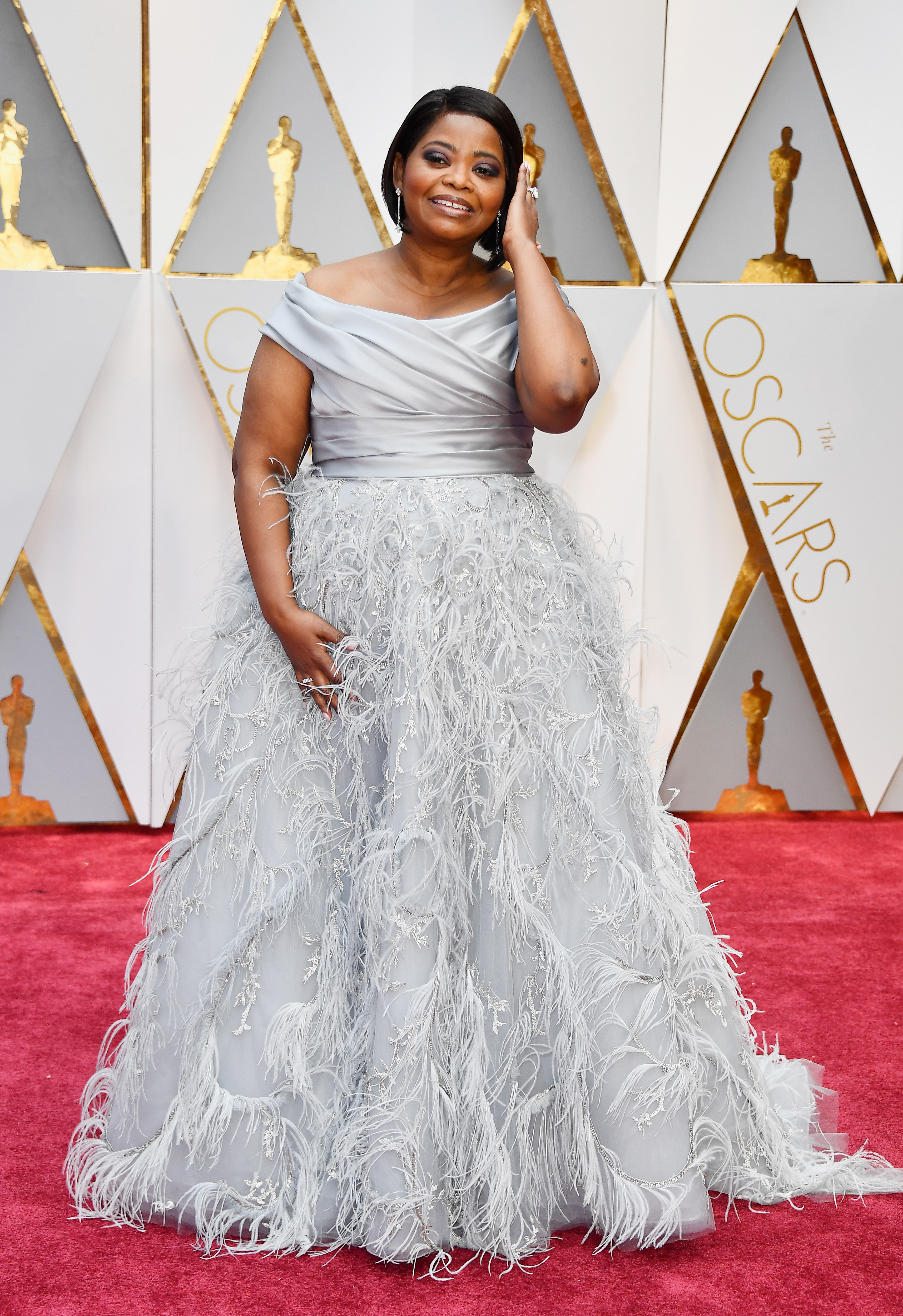 Octavia Spencer en un vestido de Marchesa en los Premios Oscar 2017