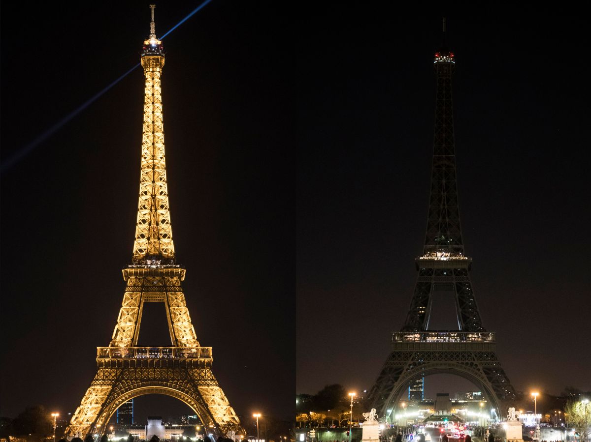 La Torre Eiffel se apaga en La Hora del Planeta 2017.