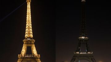 La Torre Eiffel se apaga en La Hora del Planeta 2017.