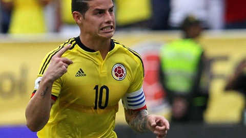 James Rodríguez consiguió el único gol del partido que le dio el triunfo a Colombia.