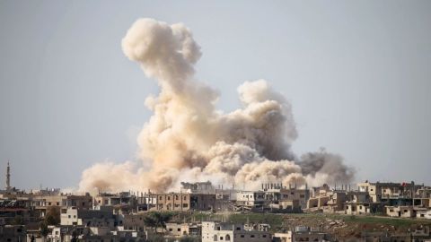 Bombardeos en la provincia Daraa, Siria.