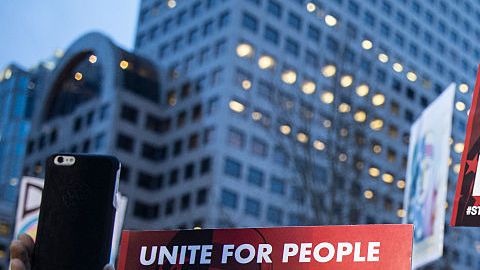 Protestors In Seattle Rally Against Trump's Muslim Immigration Ban