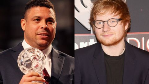 Ronaldo Nazario y Ed Sheeran