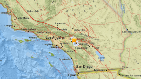 El sismo pegó en Loma Linda a una profundidad de 11 millas al interior de la tierra.