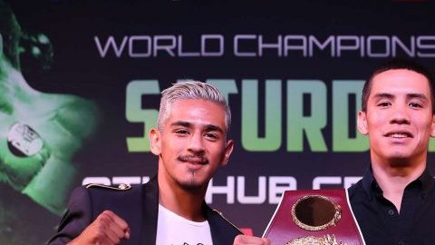 Tres amigos: Jessie Magdaleno, Óscar Valdez y Gilberto 'Zurdo' Ramírez (de izq. a der.) quieren demostrar en una velada de campeones en Los Ángeles.