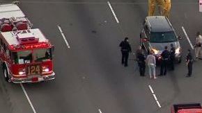 Unidades de la CHP en la Autopista 5.