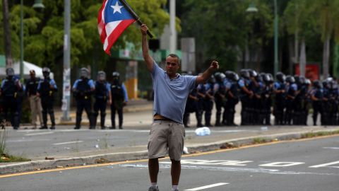 Manifestantes durante la protesta del 1 de Mayo