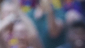 Messi celebra uno de sus goles con Neymar