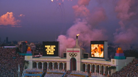 La ceremonia de clausura en el Coliseo de Los Ángeles en 1984.