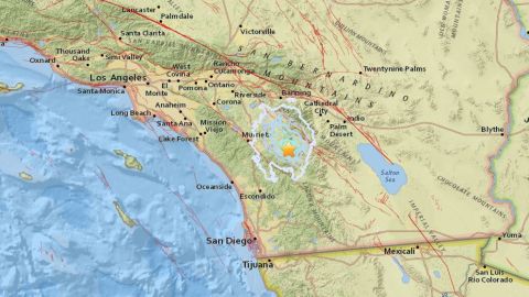 El sismo se reportó a las 8:44 a.m., en Aguanga.