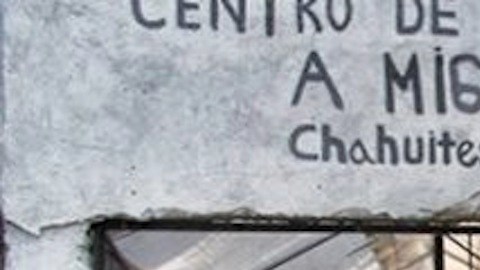 Albergue para migrantes en Chahuites.