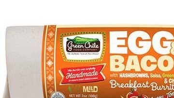 Un burrito de huevo y tocino de la empresa Green Chile Food Company.