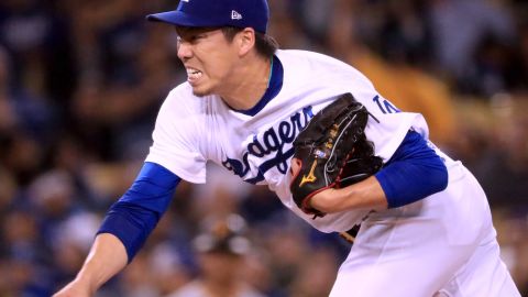 Kenta Maeda, pitcher japonés de los Dodgers de Los Amgeles, se encuentra lesionado