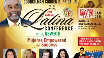 Flyer de la conferencia para mujeres latinas que tendrá lugar el 20 de mayo en Los Ángeles.