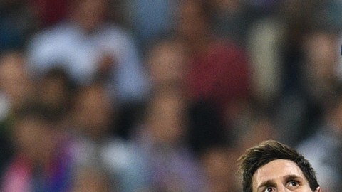 Lionel Messi celebra el gol del triunfo que le marcó al Real Madrid.