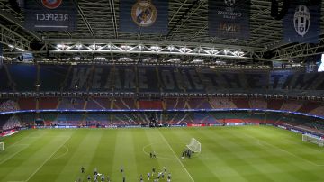 Imagen del estadio Millennium de Cardiff, durante el entrenamiento del Real Madrid.