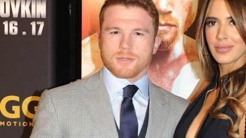 Shannon de Lima y Saúl "Canelo" Álvarez.