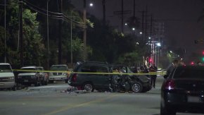 Perímetro de seguridad tras el accidente en Panorama City.