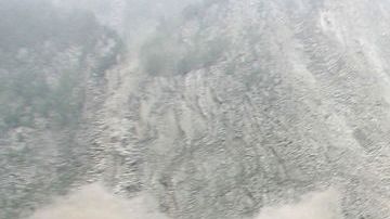 Un deslizamiento de tierra ocurrido en la provincia Sichuan en China, a causa de un terremoto, en 2008.