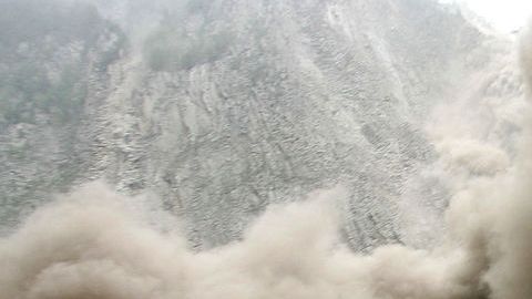 Un deslizamiento de tierra ocurrido en la provincia Sichuan en China, a causa de un terremoto, en 2008.