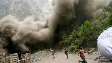 Un deslizamiento de tierra ocurrido en la provincia Sichuan en China, a causa de un terremoto, en 2008.