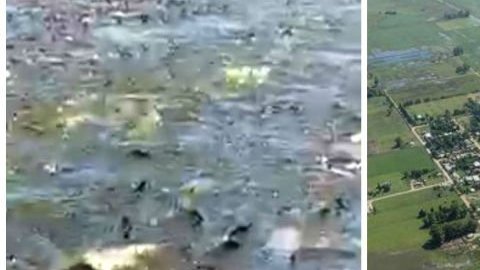 Grandes inundaciones continúan en el centro Argentina.