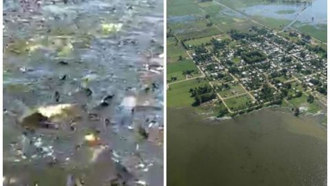 Grandes inundaciones continúan en el centro Argentina.