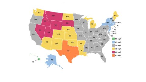Aquí los límites de velocidad por Estados