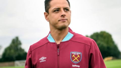 Javier Hernández, ya con los colores de los 'Hammers'.