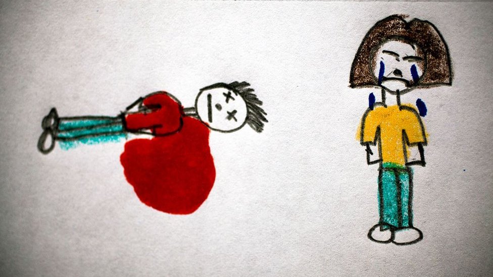 Niños reflejan en dibujos cómo les afecta la violencia de Guatemala