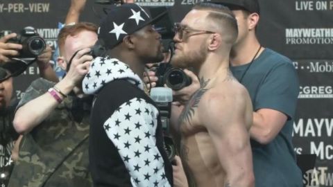 Mayweather y McGregor se vieron las caras ahora en el Barclays Center de Brooklyn.