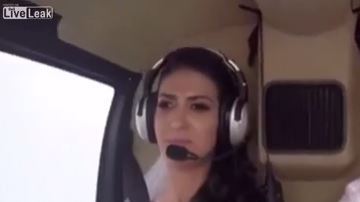 Novia en helicóptero