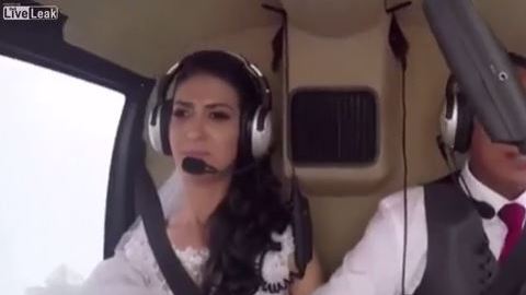 Novia en helicóptero