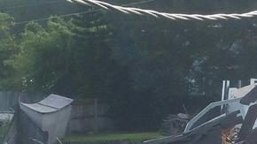 Una de las casas destruidas por el socavón en Land O' Lakes, Florida.