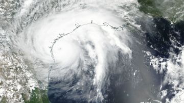 El huracán Harvey frente a las costas de Texas.