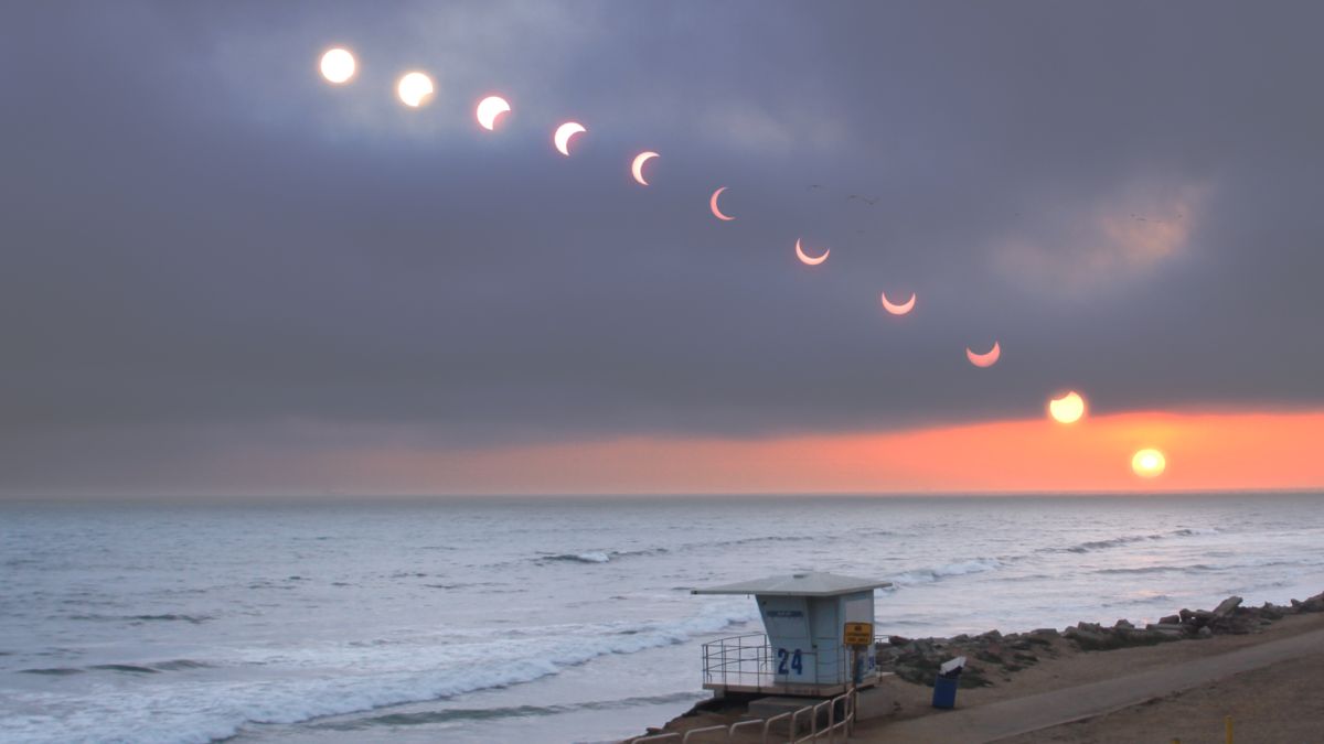 El eclipse solar de 2012 en Huntington Beach. California.