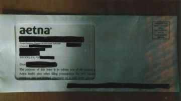 El sobre de la carta permitía ver la información confidencial de los pacientes de VIH.