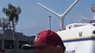 Manifestantes de Uber y Lyft en LAX.