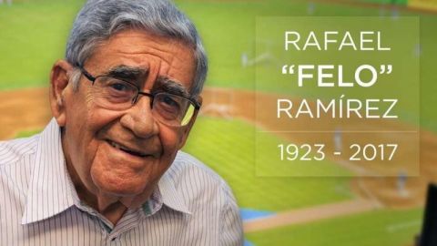 Los Marlins de Miami rindieron honores al legendario Felo Ramírez, su cronista en español, con esta imagen. El narrador cubano falleció el lunes a los 94 años.
