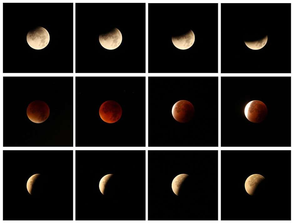 Fases de un eclipse lunar total