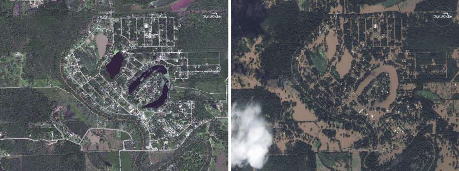 Inundacion en Holiday Lakes, Texas