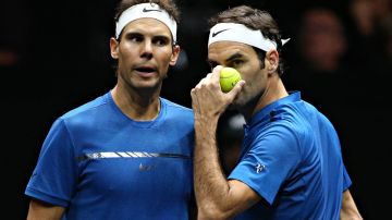 Rafael Nadal y Roger Federer hicieron pareja en dobles por primera vez